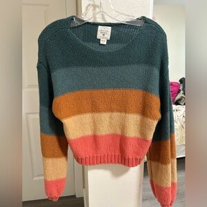 Billabong Teal, Orange Striped Sweater